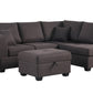 Dorris Sofa in Brown Indoor Sectional with ottoman