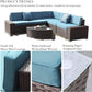 6 Piece Outdoor Wicker Rattan Modular Sofa Set