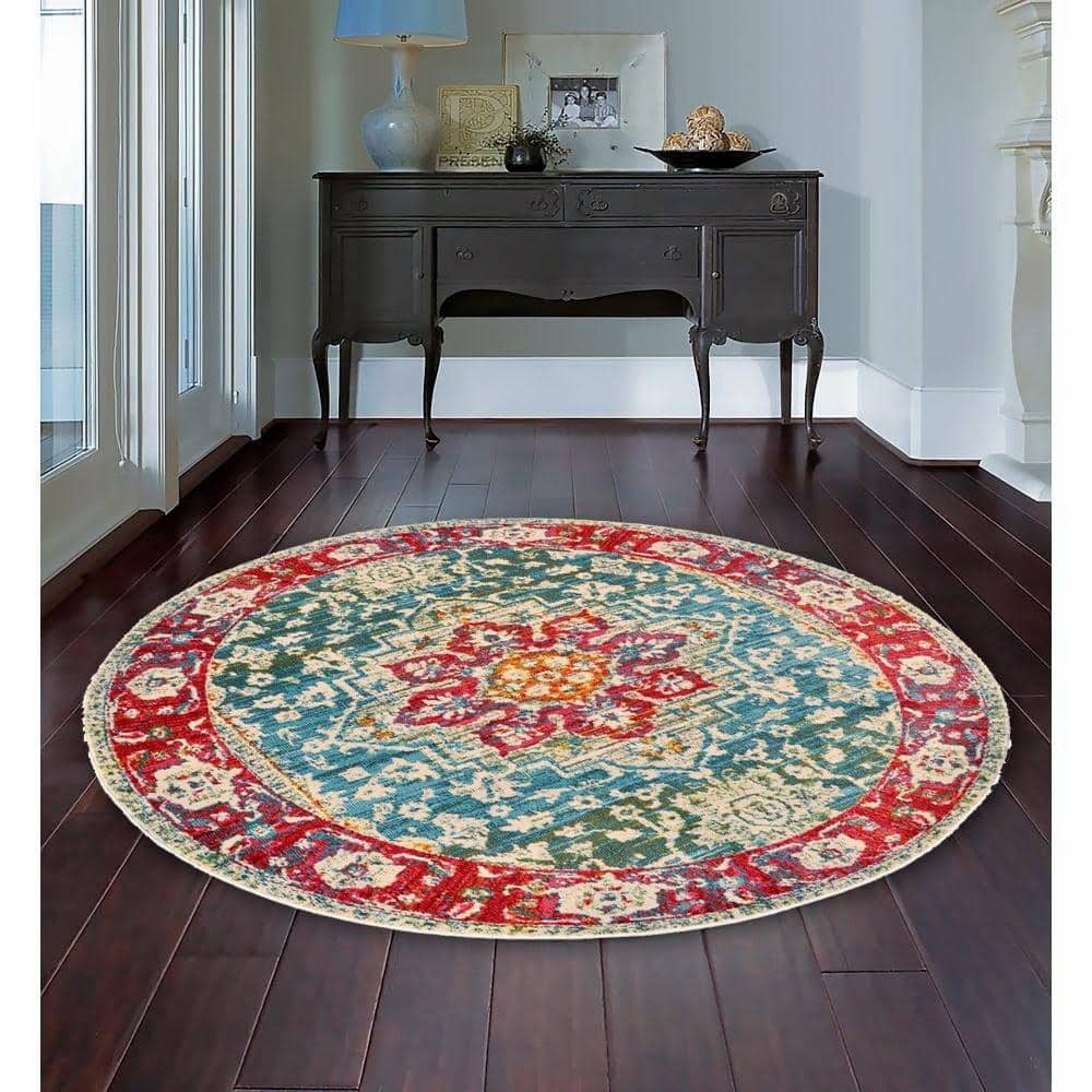 Rosette Imprint Vintage Area Rug V089A - Context USA - Area Rug by MSRUGS