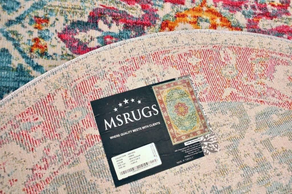 Rosette Imprint Vintage Area Rug V089A - Context USA - Area Rug by MSRUGS