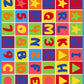 Kids Letters Numbers and Shapes Playful Kids Fun Area Rug