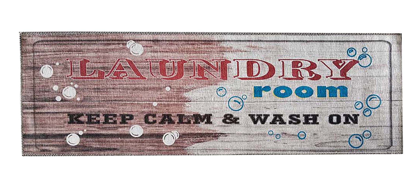 Artistic Print Laundry Mat with Non-Slip Backing