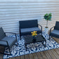 Staffora Tetra 4 Piece All Weather Wicker & Aluminum Sofa Seating Group with Cushions and Coffee Table