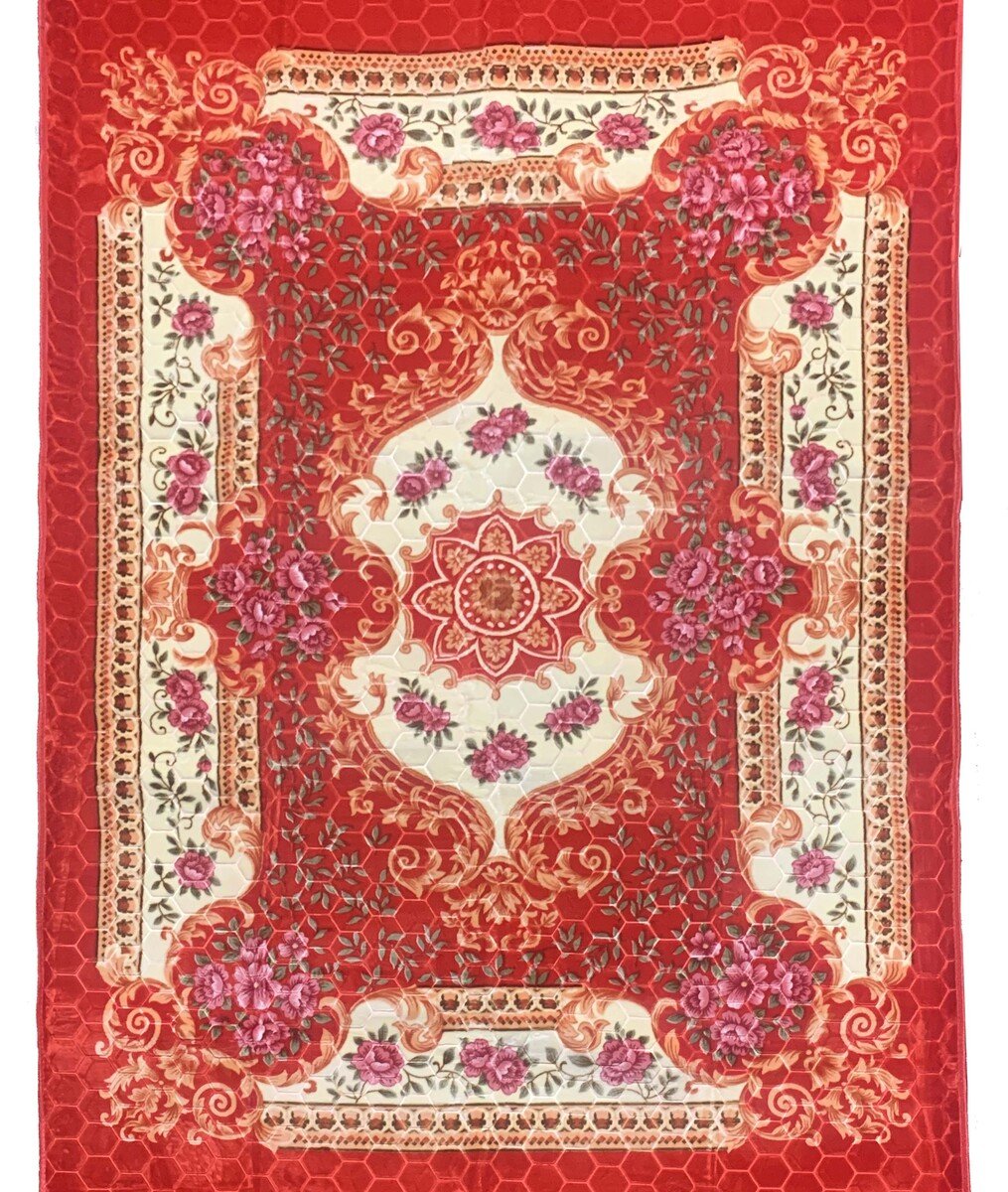 Oriental Red 6'.6" x 10' Rug Soft Cozy Carved Design