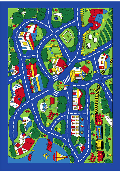City Street Map Play and Travel Kids Fun Area Rugs