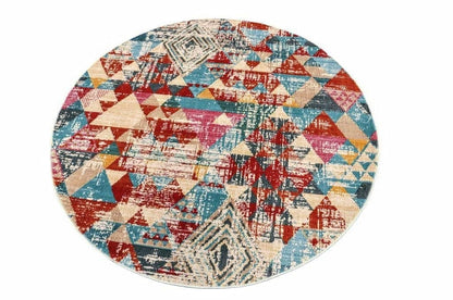 Geometric Vibrant Vintage Area Rug V107A - Context USA - Area Rug by MSRUGS