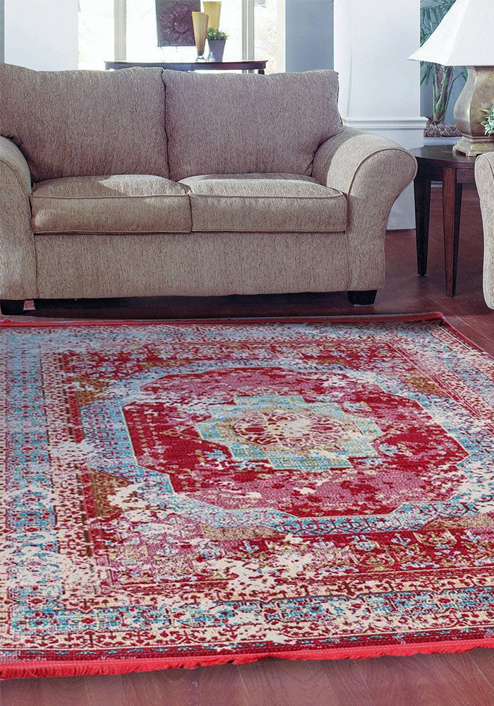 Magenta Rooted Vintage Area Rug V051A