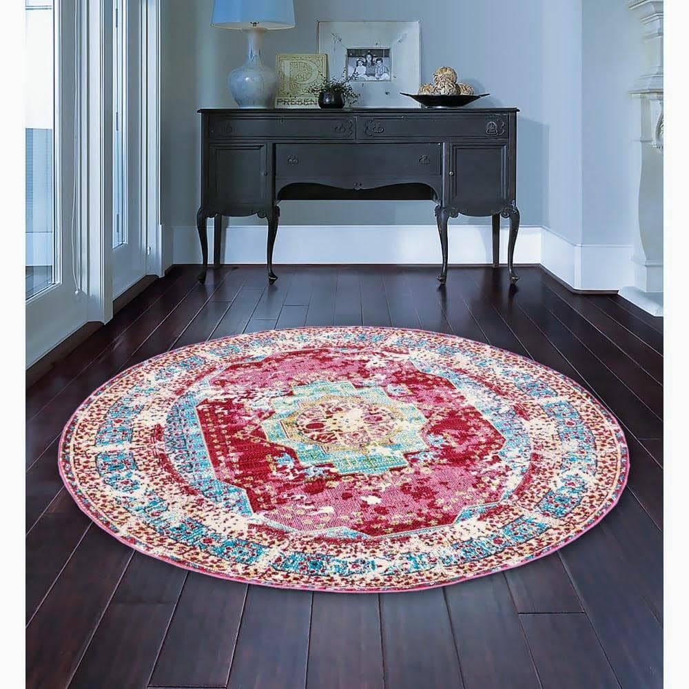 Magenta Rooted Vintage Area Rug V051A - Context USA - Area Rug by MSRUGS